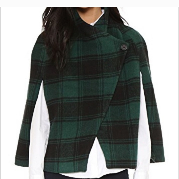 New sz S Small Jack by Dakota B green Tartan cape poncho - Picture 1 of 2